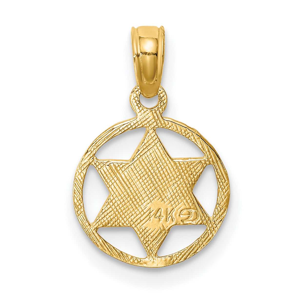 10k Yellow Gold Star of David Pendant with Hebrew Chai Symbol, Unisex Judaica Charm