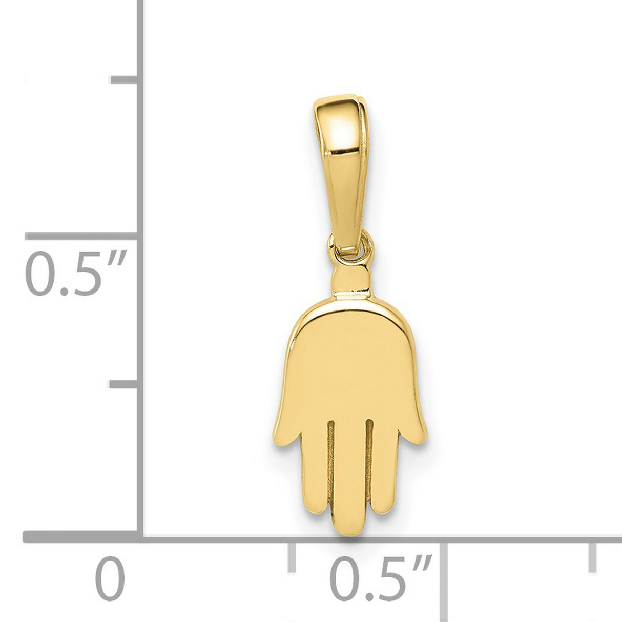 10k Yellow Gold Hamsa Hand Pendant, Symbolic Protection Amulet for Women and Unisex Wear