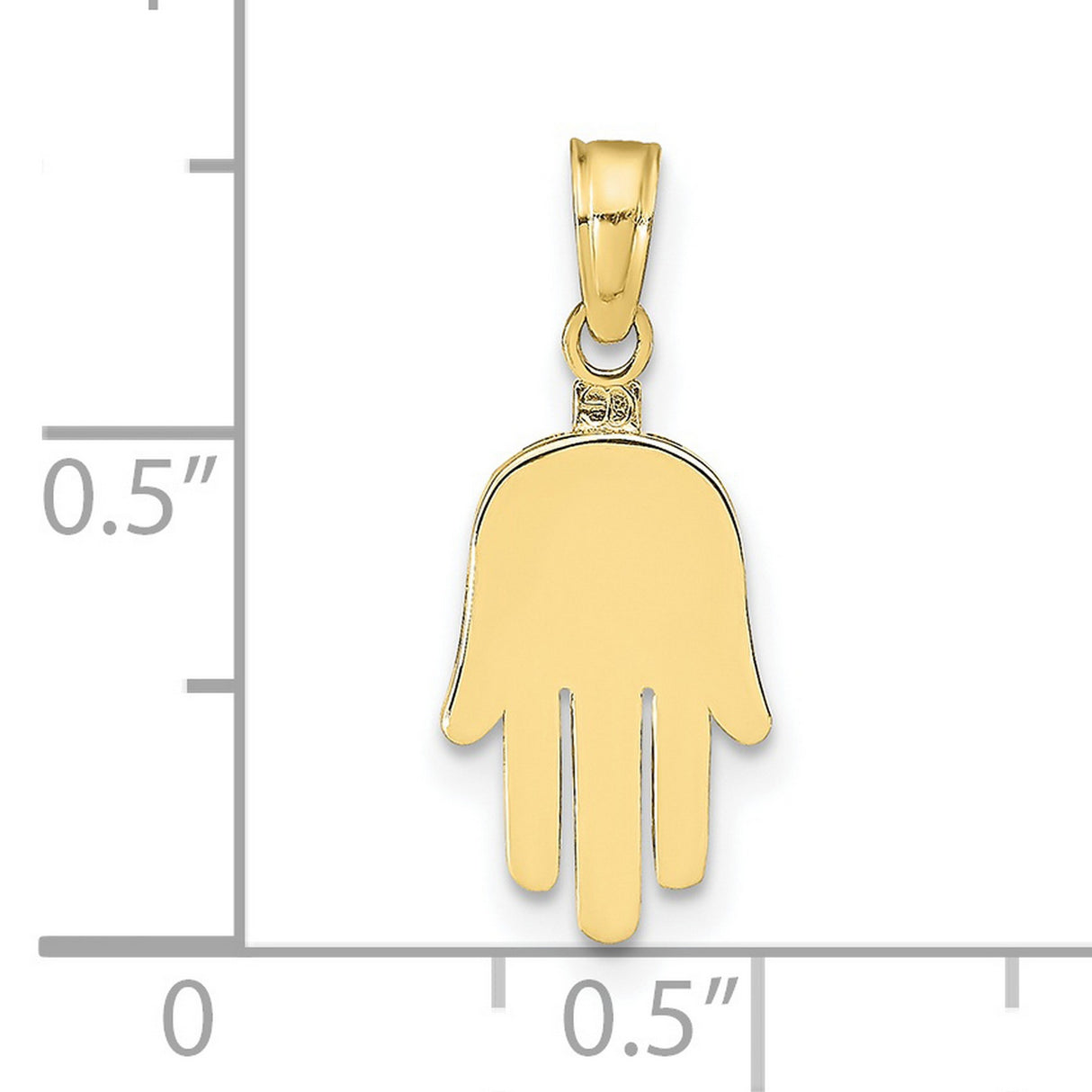 10k Yellow Gold Hamsa Hand Pendant, Spiritual Talisman Amulet for Women or Unisex Wear