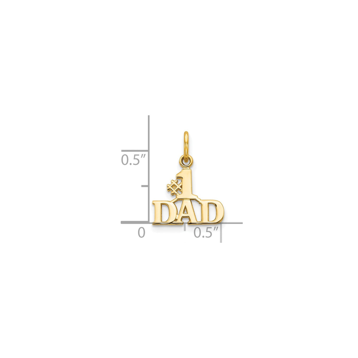 #1 Dad Charm Pendant in Real 10k Yellow Gold
