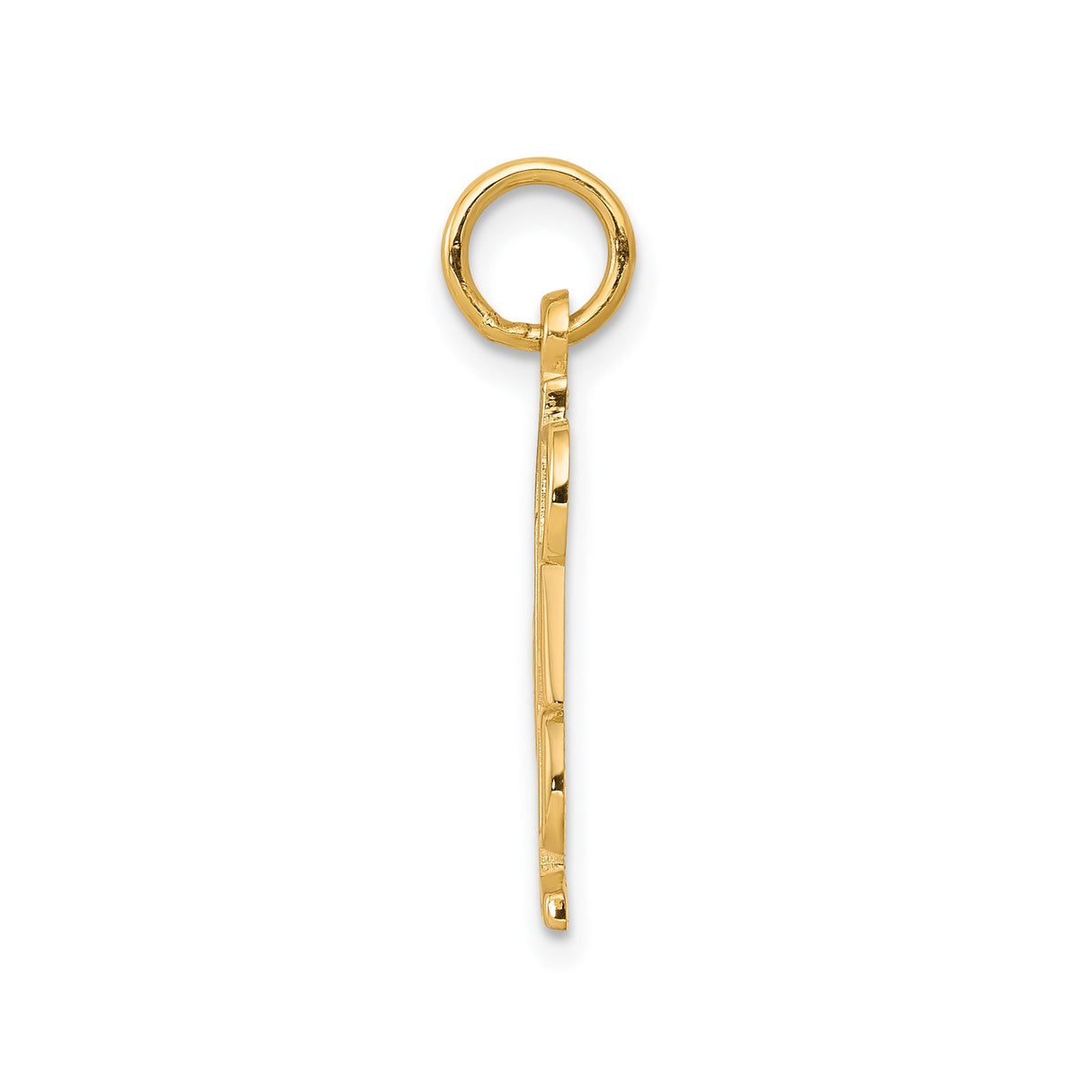 10k Yellow Gold Number One Dad Pendant, Raised Lettering Tribute Charm for Men