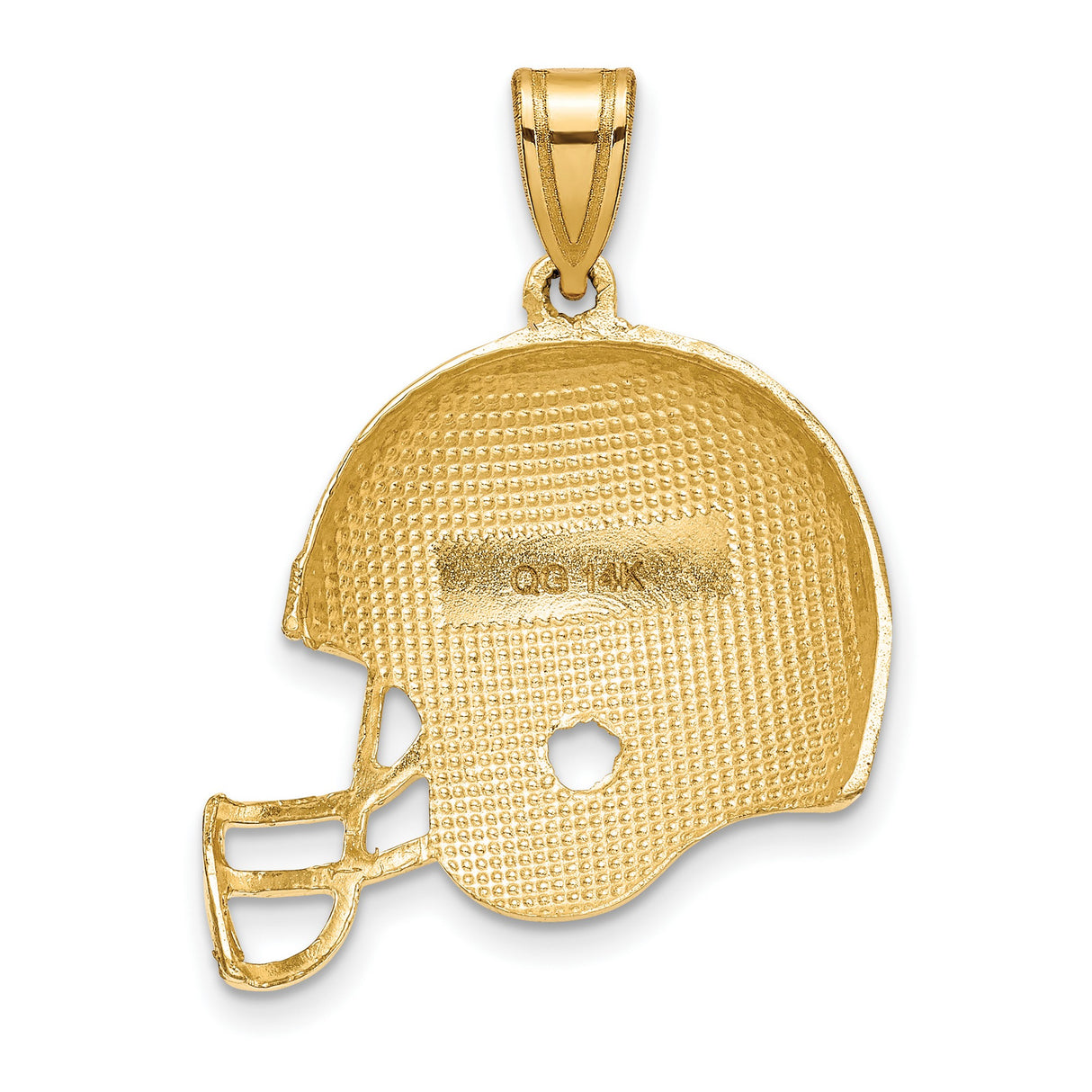 10k Yellow Gold Football Helmet Pendant, Sports Theme Charm for Men or Unisex