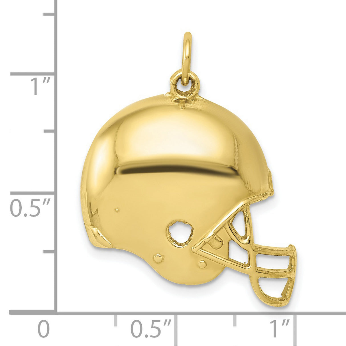 10k Yellow Gold Football Helmet Pendant, Sports Theme Charm for Men or Unisex