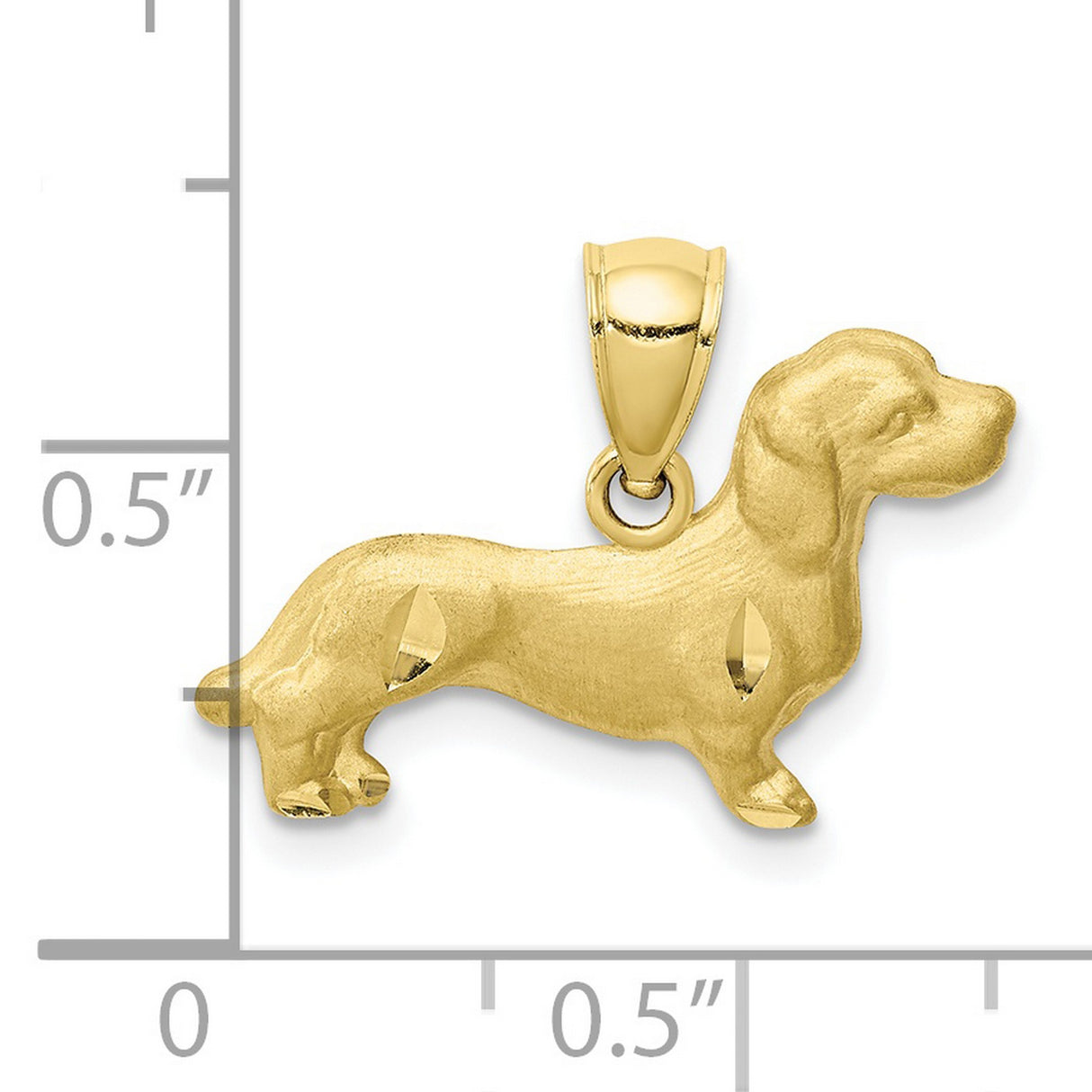 10k Yellow Gold Dachshund Pendant, Dog Silhouette Charm for Women, Pet Lover Jewelry