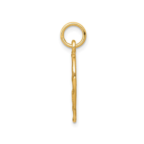 10k Yellow Gold Angel Pendant with Heart and Wings, Praying Religious Charm for Women