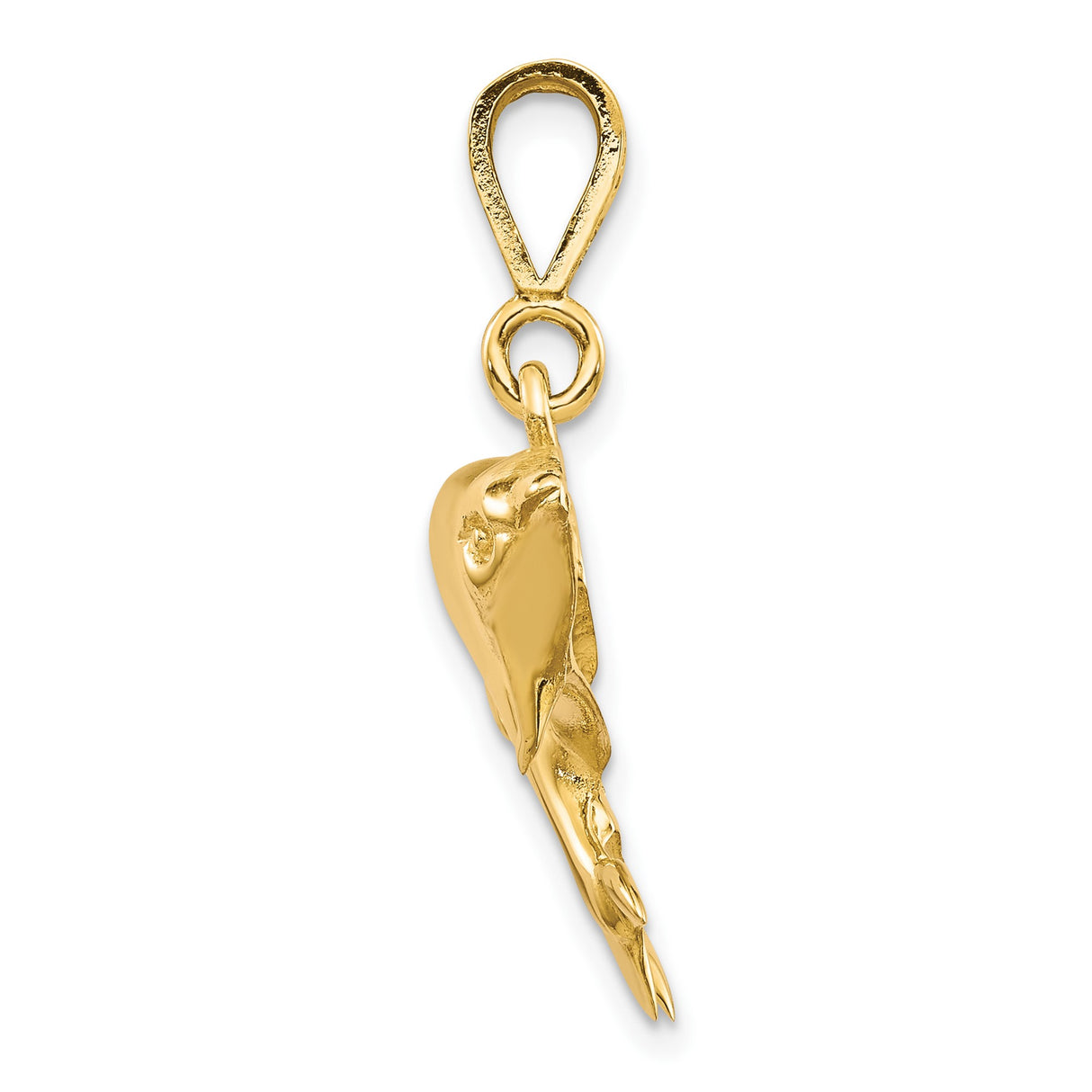 10k Yellow Gold Dolphin Heart Pendant with Twin Dolphins Forming Heart Shape, Nautical Theme