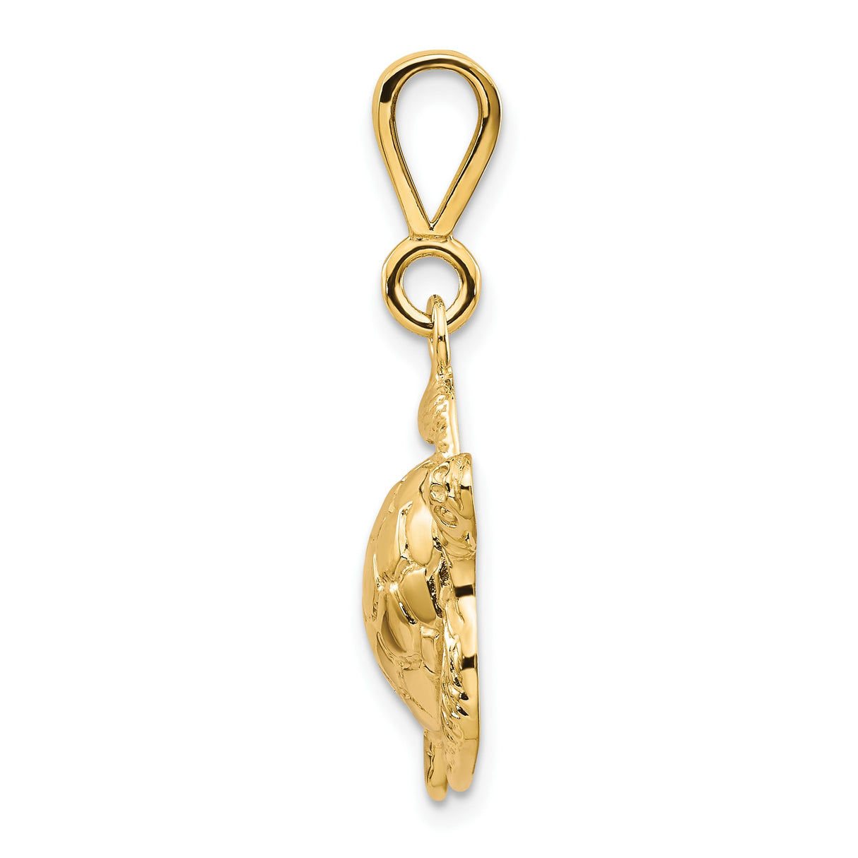 10k Yellow Gold Sea Turtle Pendant, Ocean-Inspired Marine Life Charm for Women or Unisex Wear