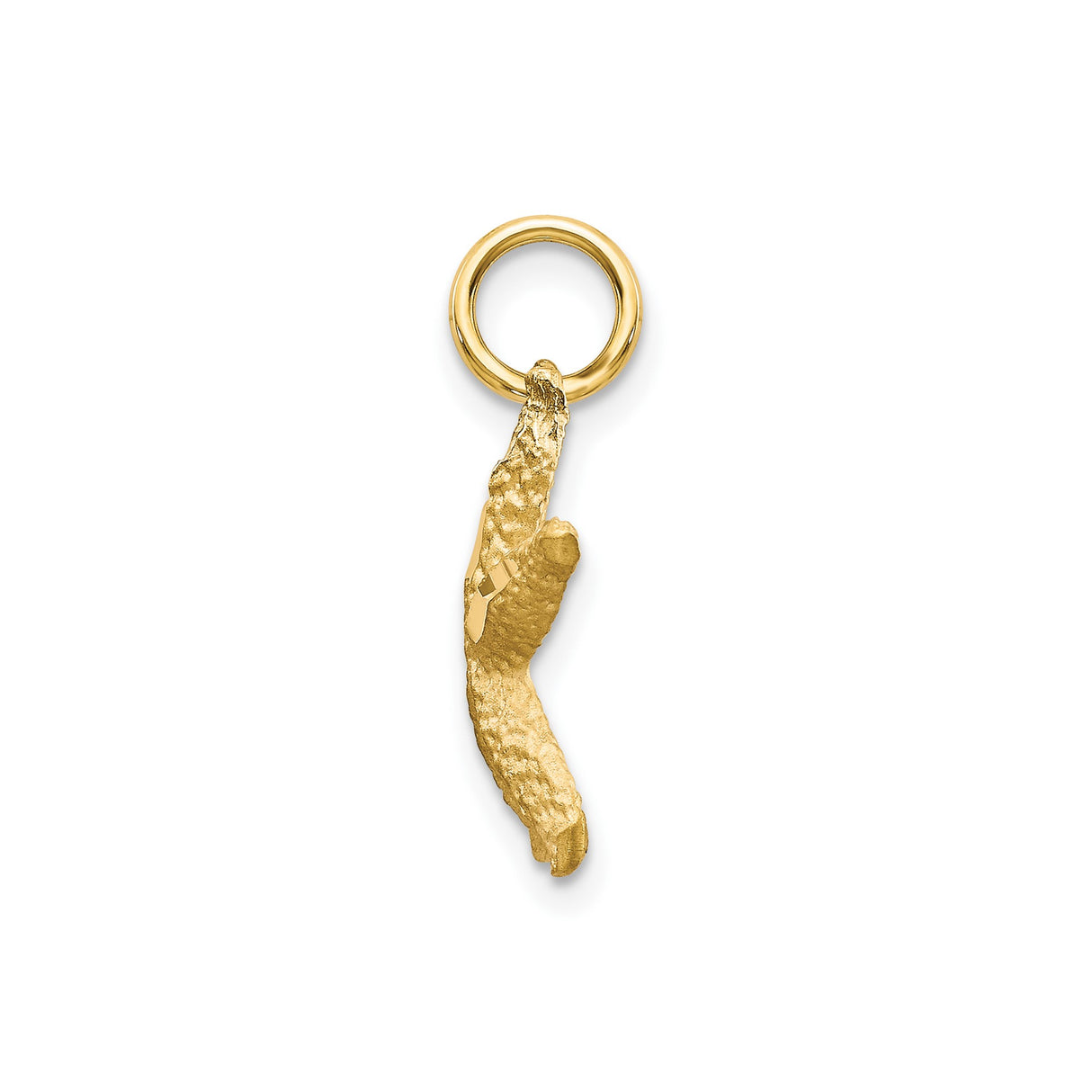 10k Yellow Gold Starfish Pendant with Textured Finish and Polished Accents