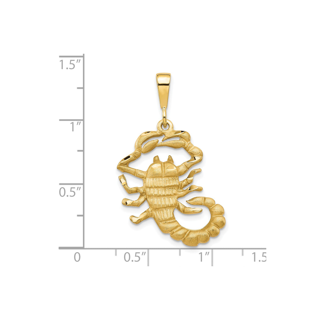 10k Yellow Gold Scorpio Zodiac Pendant, Detailed Scorpion Symbol Talisman for Men and Unisex