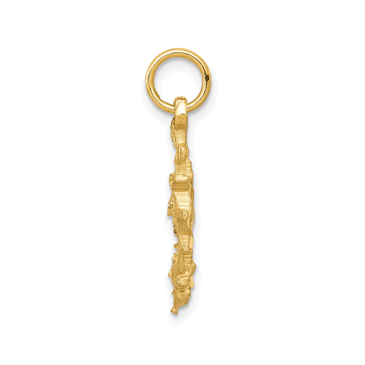 10k Yellow Gold Anchor and Ship Wheel Pendant, Nautical Maritime Charm for Men or Women