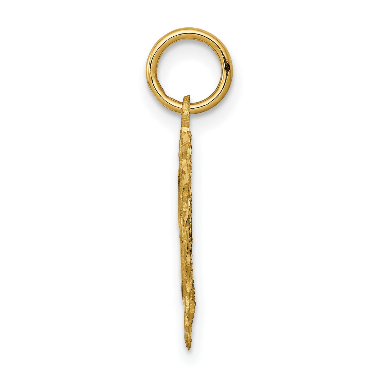 10k Yellow Gold Heart Pendant with Script Letter J, Filigree Initial Charm