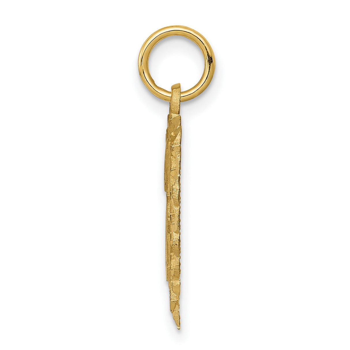 10k Yellow Gold Heart Pendant with Script Letter J, Ornate Cutout Initial Charm