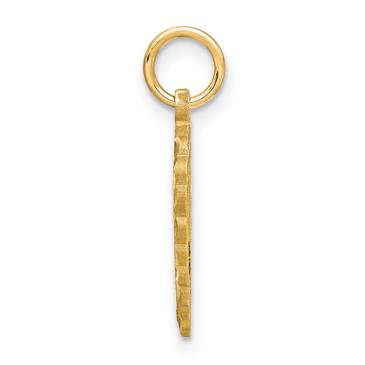 10k Yellow Gold Heart Pendant with Ornate Cutout Letter W Design for Women