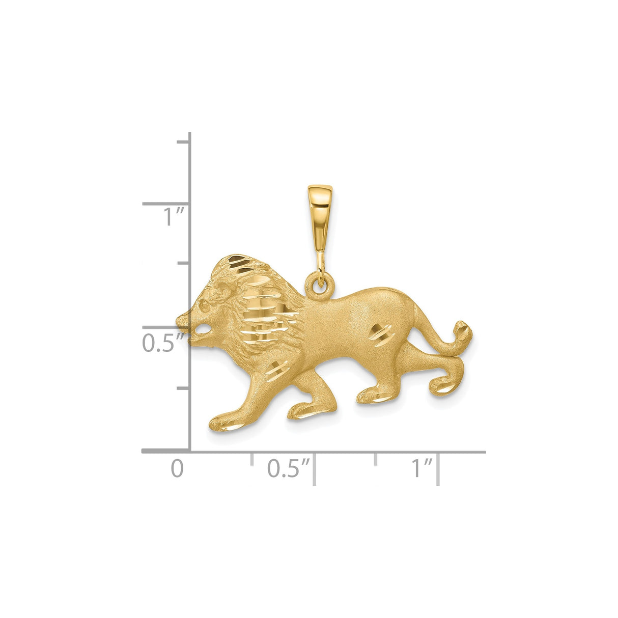10k Yellow Gold Lion Pendant with Detailed Lion Head Design, Masculine Animal Jewelry Charm