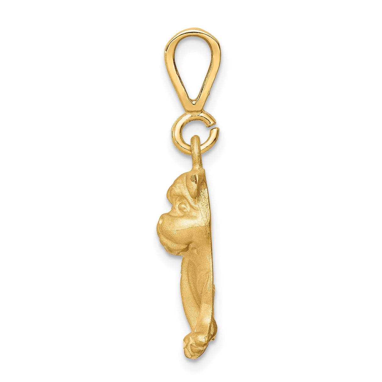 10k Yellow Gold Bulldog Pendant, Detailed Dog Memorial Charm Symbolizing Loyalty and Strength