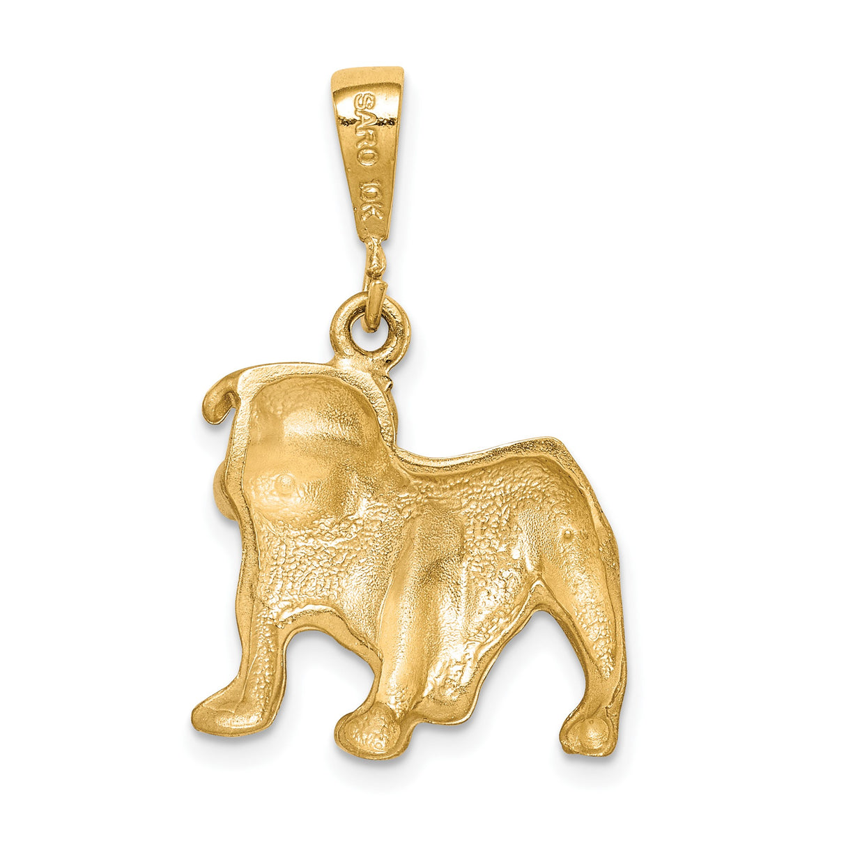 10k Yellow Gold Bulldog Pendant, Detailed Dog Memorial Charm Symbolizing Loyalty and Strength