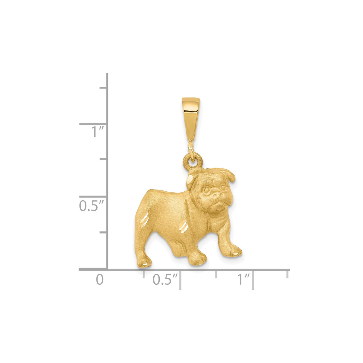 10k Yellow Gold Bulldog Pendant, Detailed Dog Memorial Charm Symbolizing Loyalty and Strength