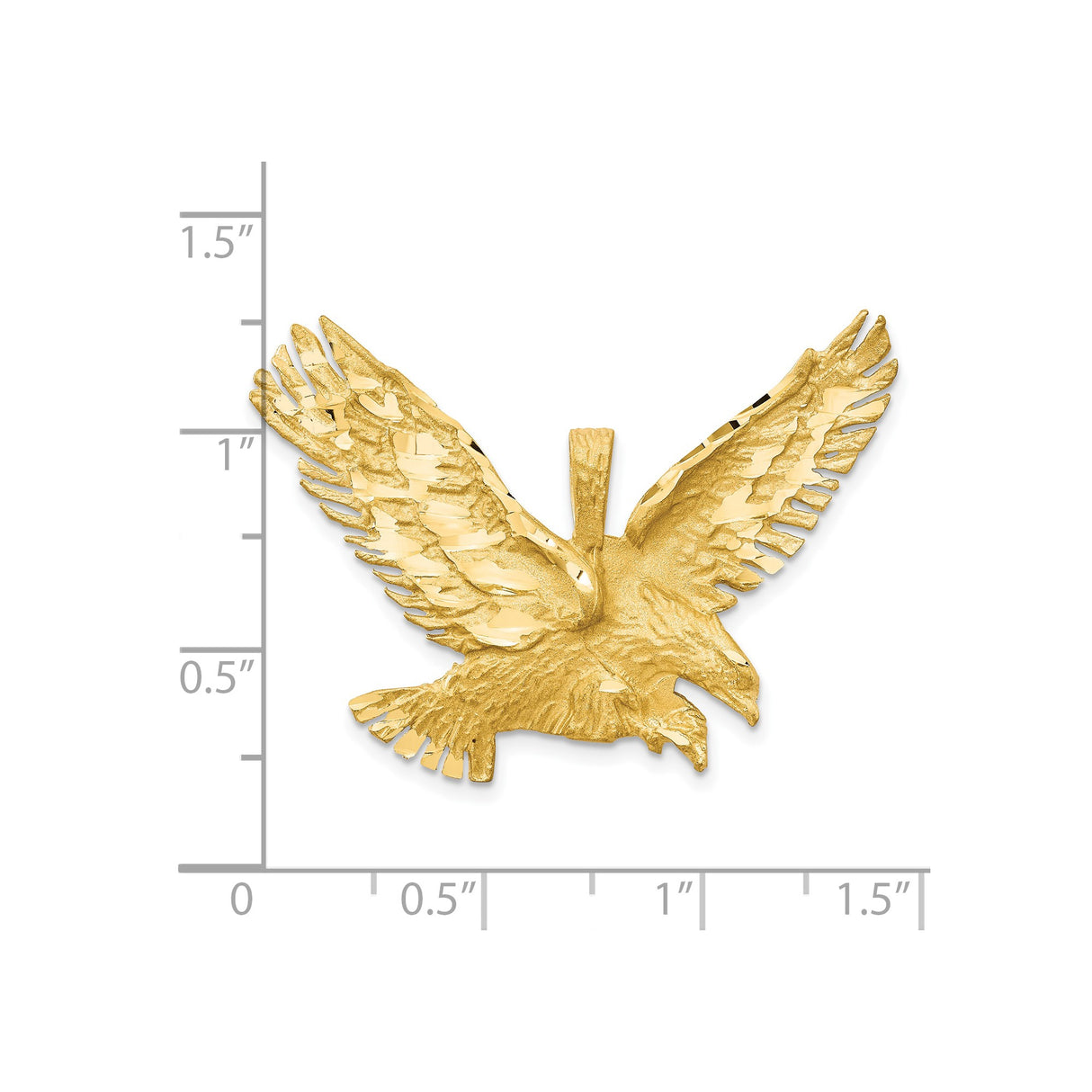 10k Yellow Gold Eagle Pendant with Spread Wings, Patriotic Strength Symbol for Men and Women