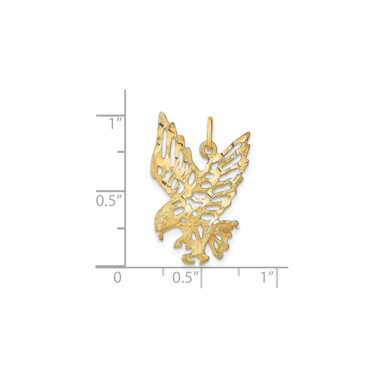 10k Yellow Gold Eagle Pendant with Spread Wings Openwork Design for Men