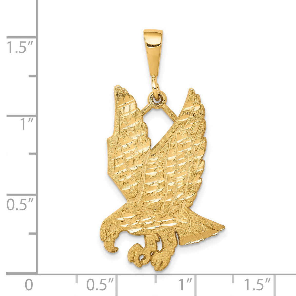 Solid Diamond-cut Eagle Charm Pendant in Real 10k Yellow Gold