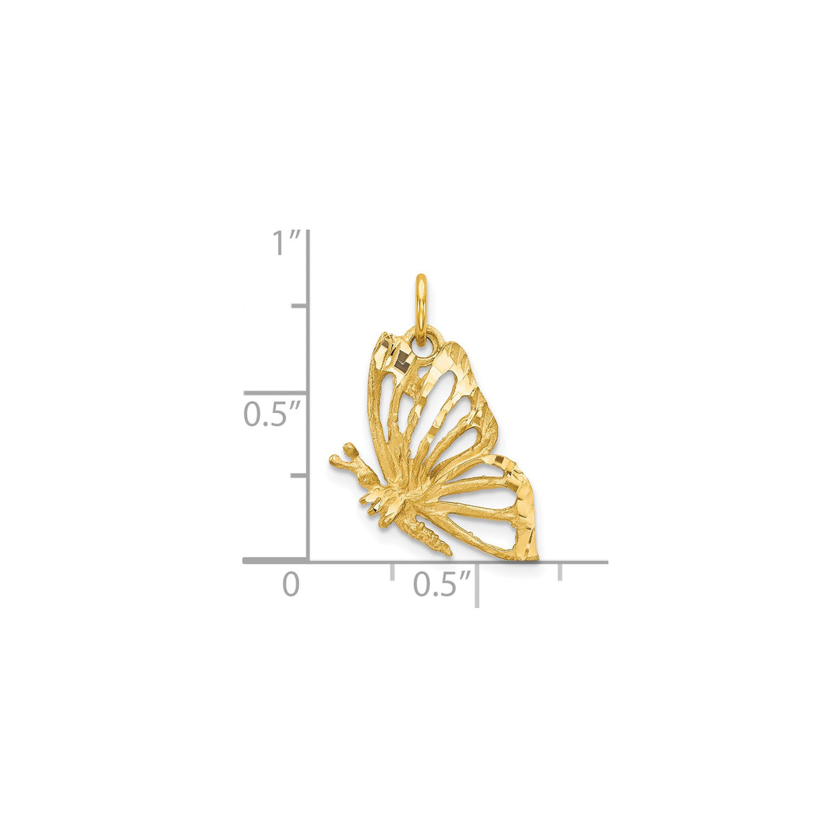 10k Yellow Gold Butterfly Pendant with Open Wing Design, Delicate Nature-Inspired Charm for Women