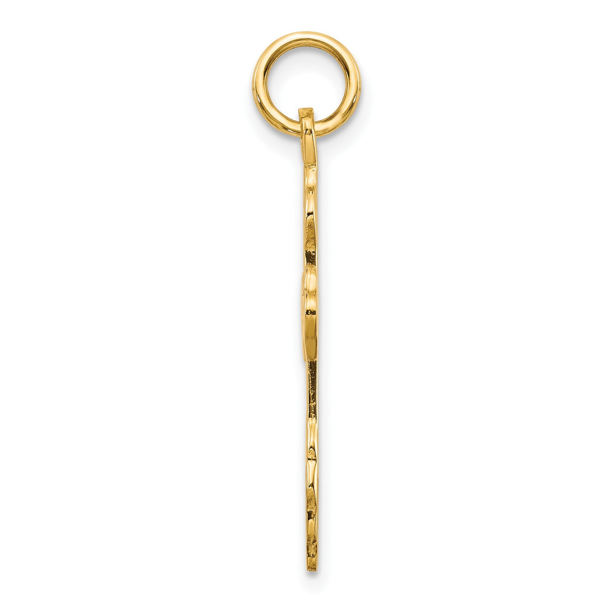 10k Yellow Gold Orthodox Cross Pendant with Dove Charm and IC XC Symbol