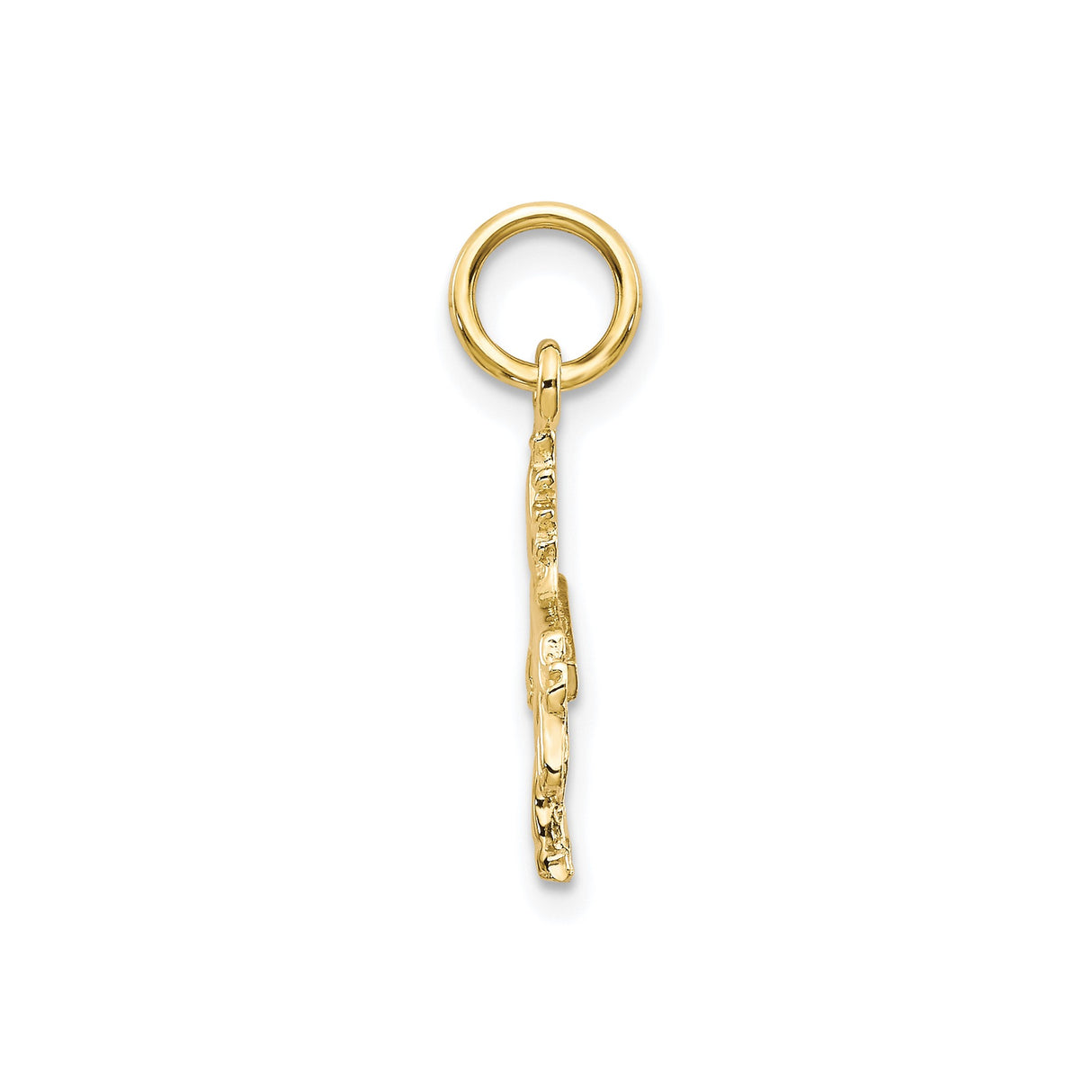 10k Yellow Gold Unicorn Pendant, Raised Fantasy Creature Design for Women or Girls