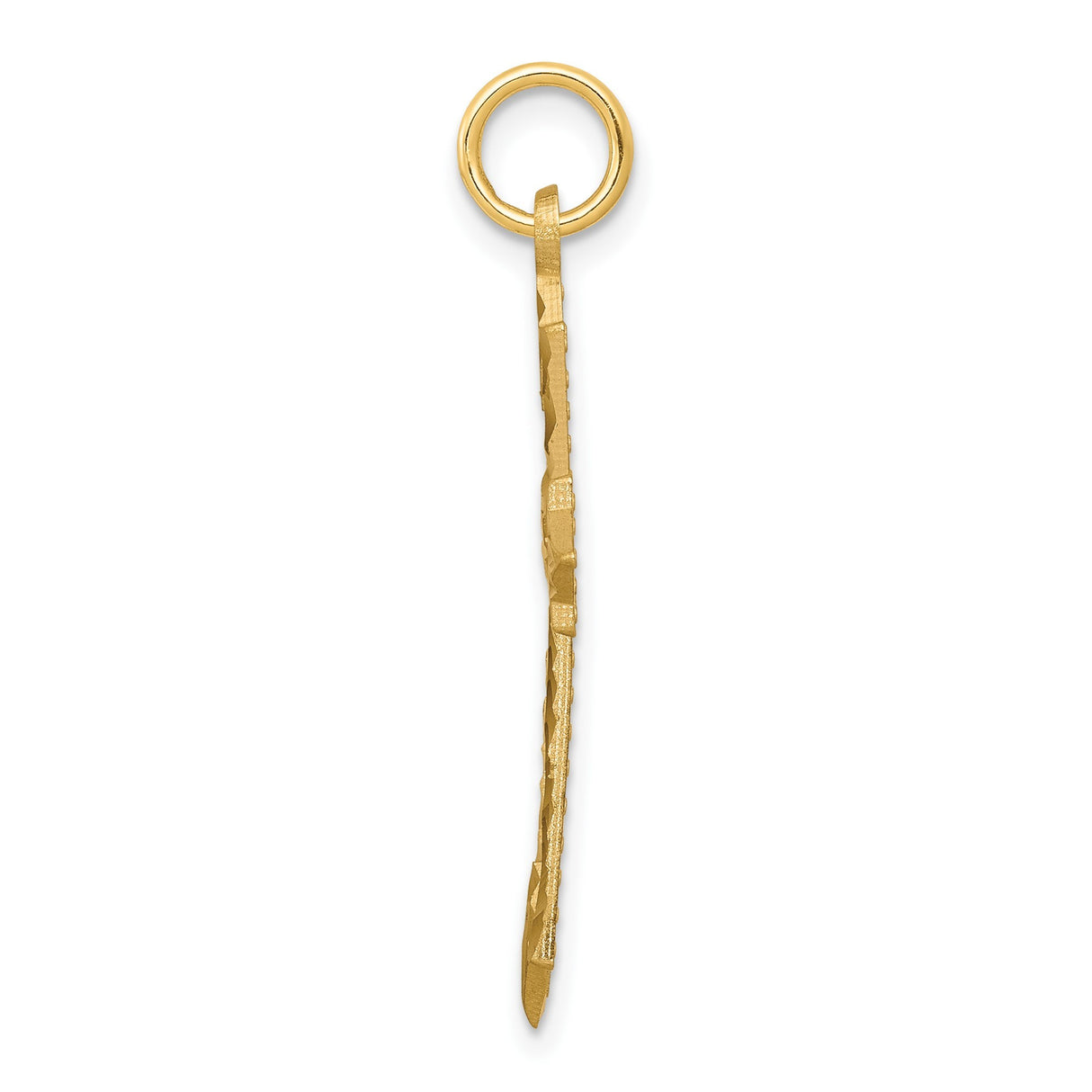 10k Yellow Gold Cross Pendant with Geometric Arms and Polished Open Design