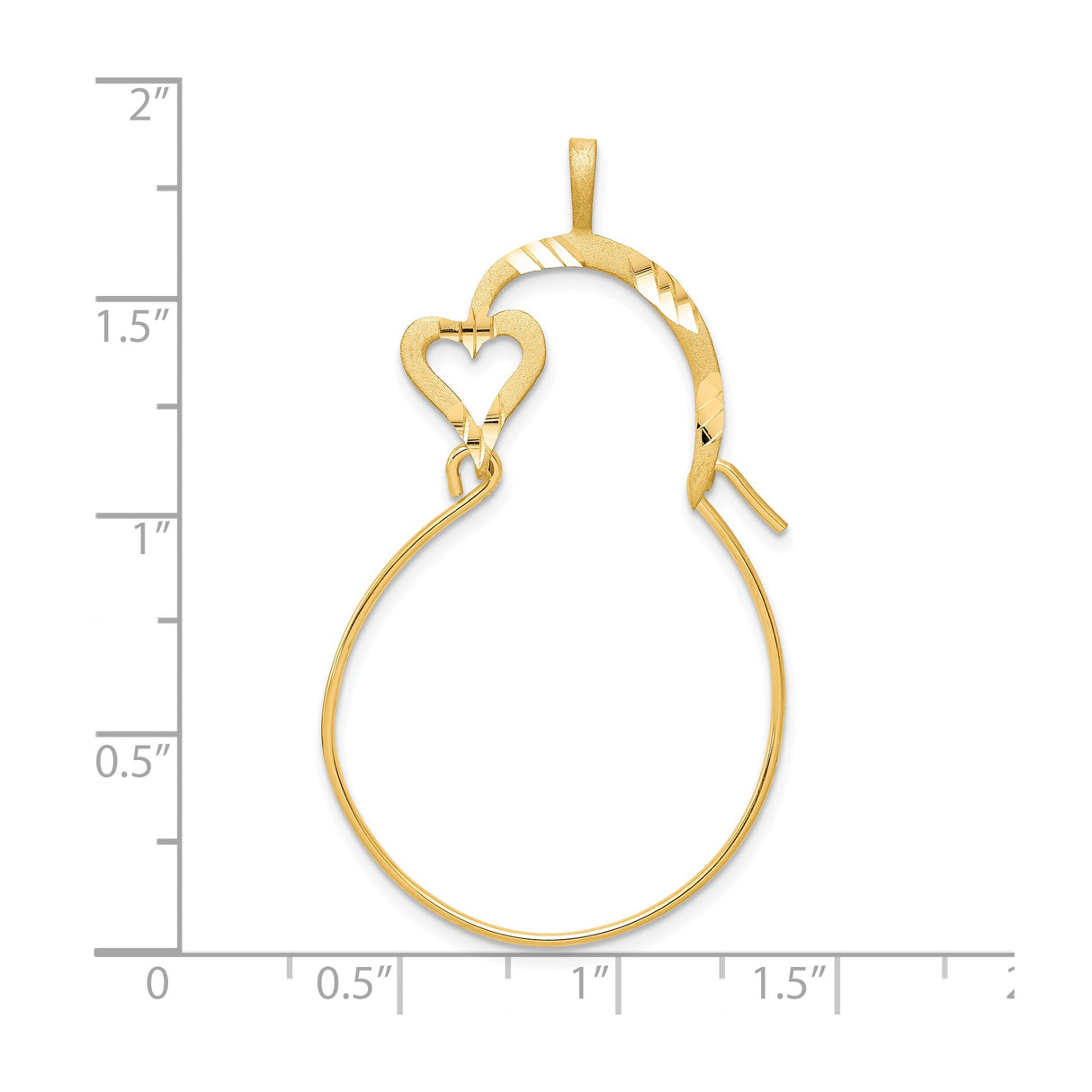 10k Yellow Gold Pendant with Abstract Heart and Mother Silhouette, Textured Finish