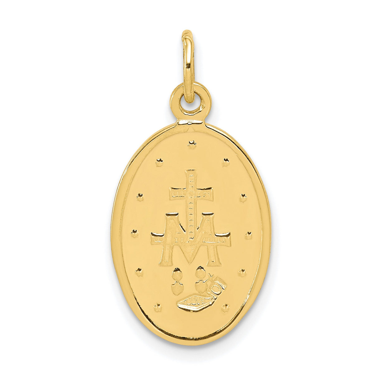 MIRACULOUS MEDAL Charm Pendant in Real 10k Yellow Gold