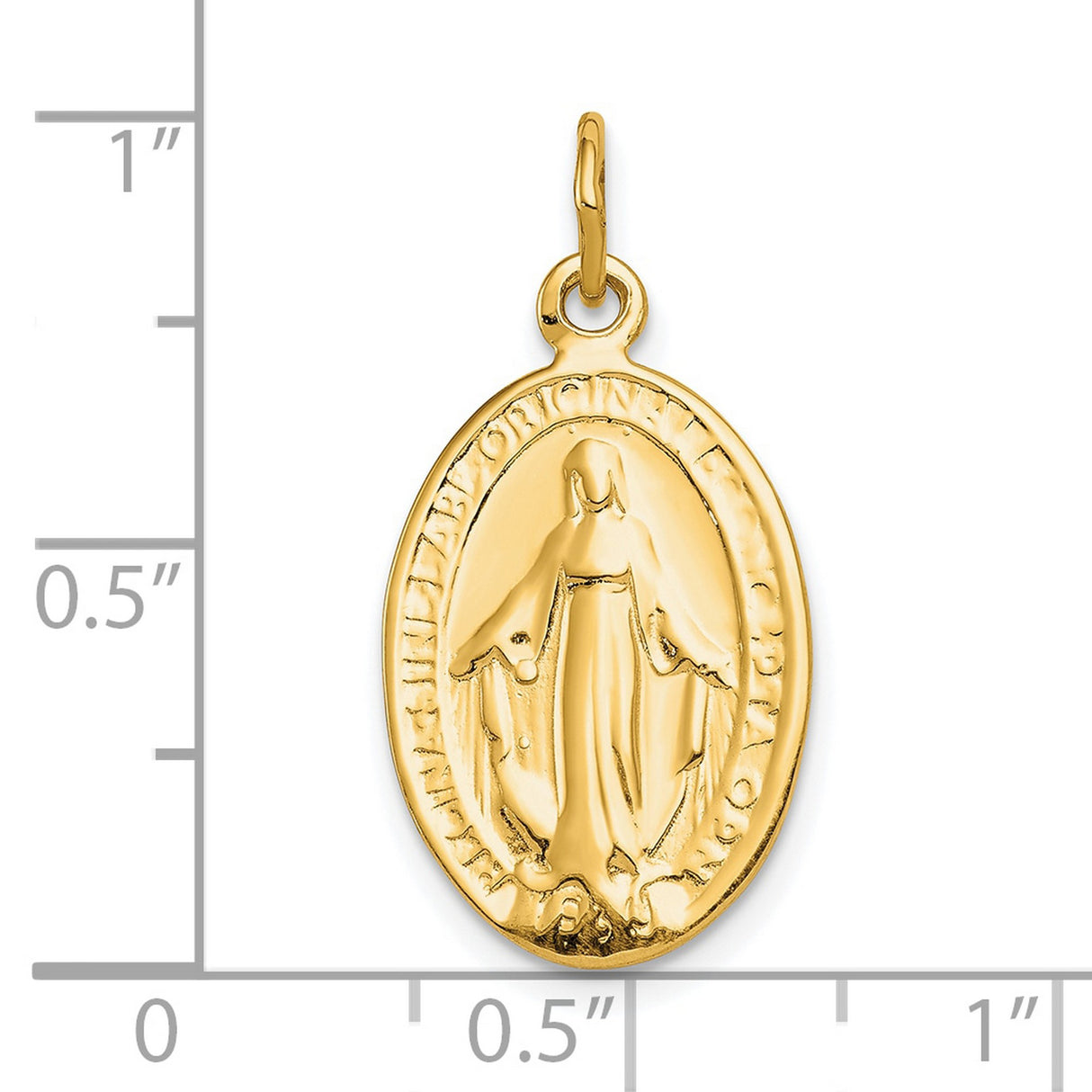 MIRACULOUS MEDAL Charm Pendant in Real 10k Yellow Gold