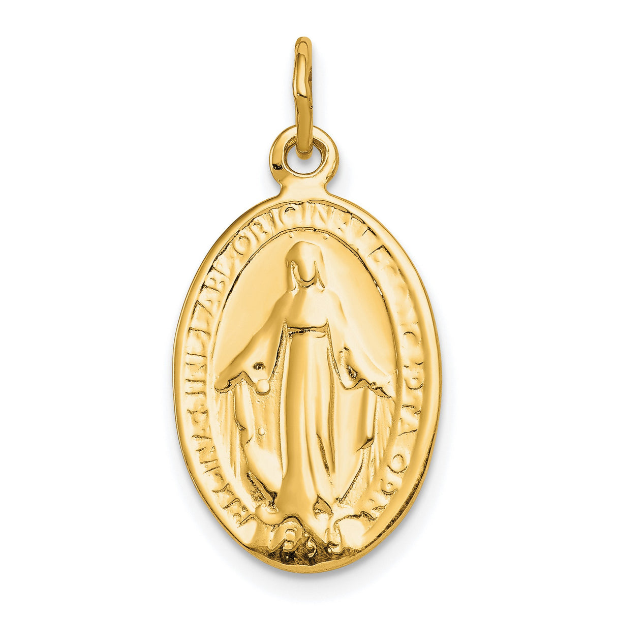 MIRACULOUS MEDAL Charm Pendant in Real 10k Yellow Gold