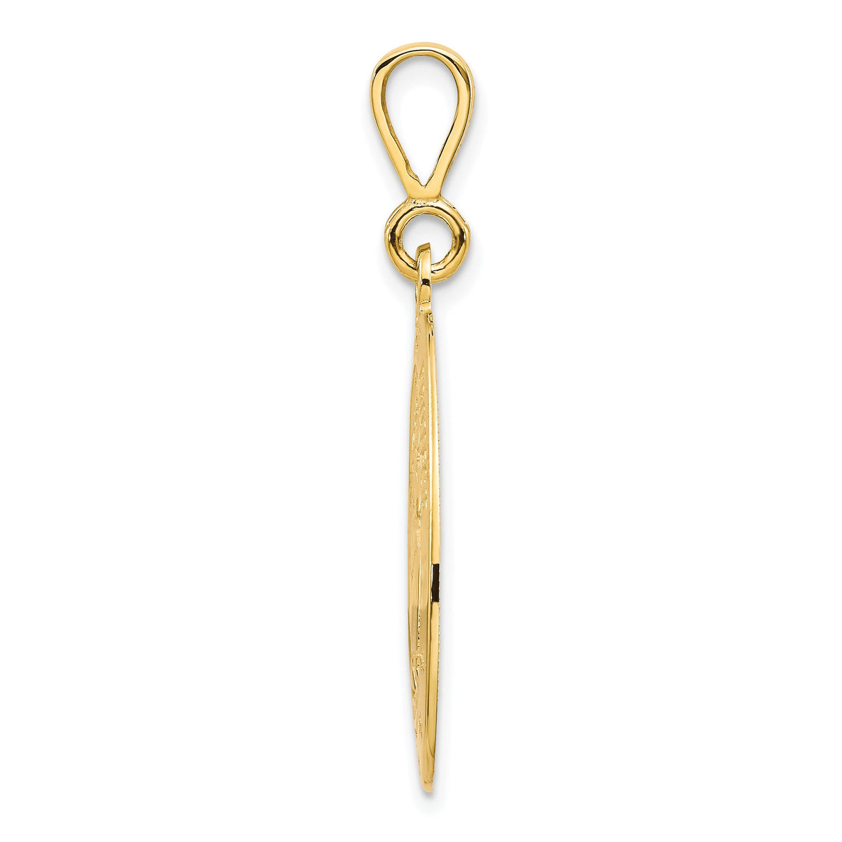 10k Yellow Gold Saint Christopher Oval Pendant, Travel Protection Religious Medal