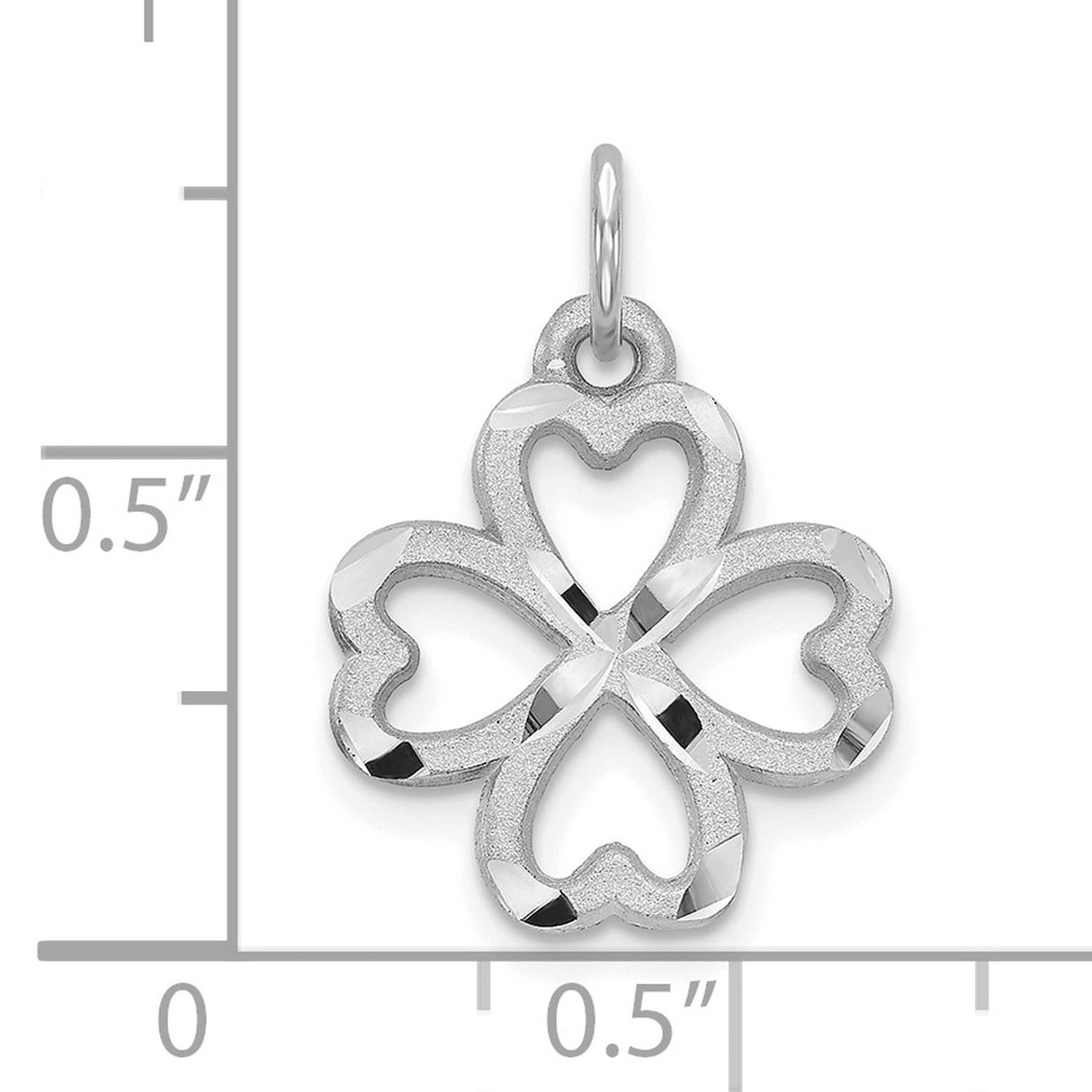 4-Leaf Clover Charm Pendant in Real 10k White Gold