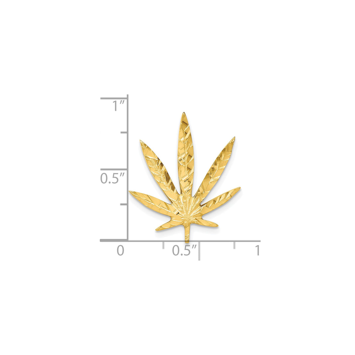 10k Yellow Gold Marijuana Leaf Pendant, Textured Cannabis Charm, Urban Stoner Jewelry