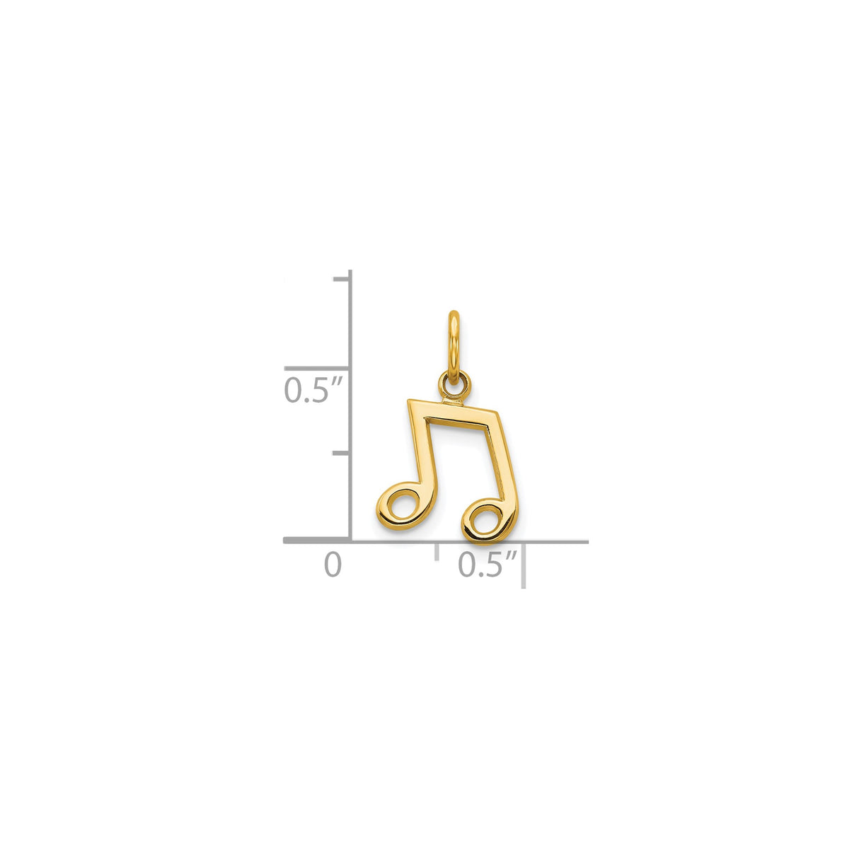 10k Yellow Gold Musical Note Pendant, Minimalist Music Symbol Design for Men and Women