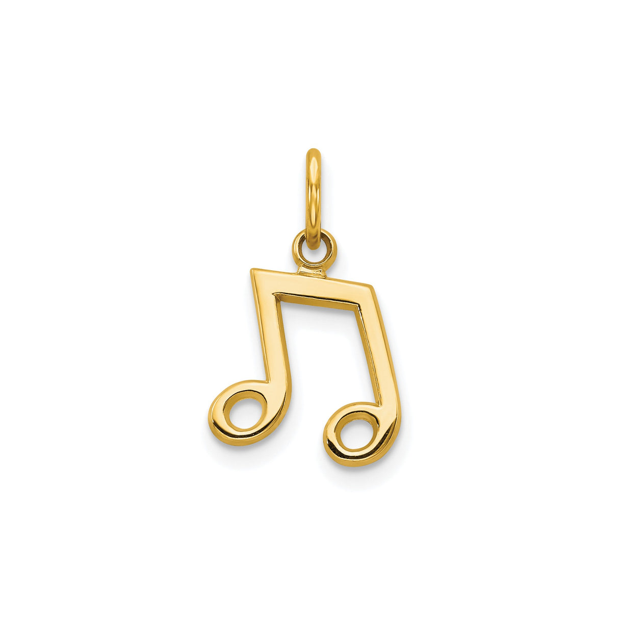 10k Yellow Gold Musical Note Pendant, Minimalist Music Symbol Design for Men and Women