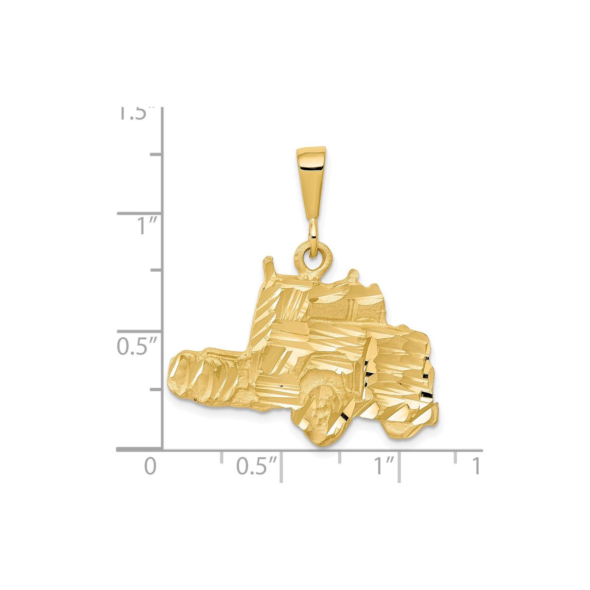 10k Yellow Gold Michigan State Pendant with Diamond Cut Detailing, Unisex State Outline Charm