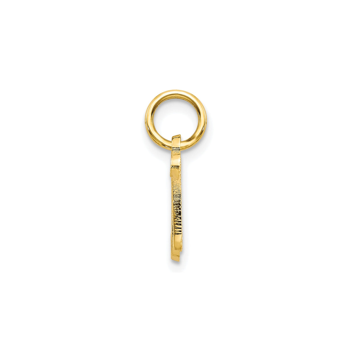 10k Yellow Gold Initial N Pendant Charm with Script Letter and Textured Design for Women