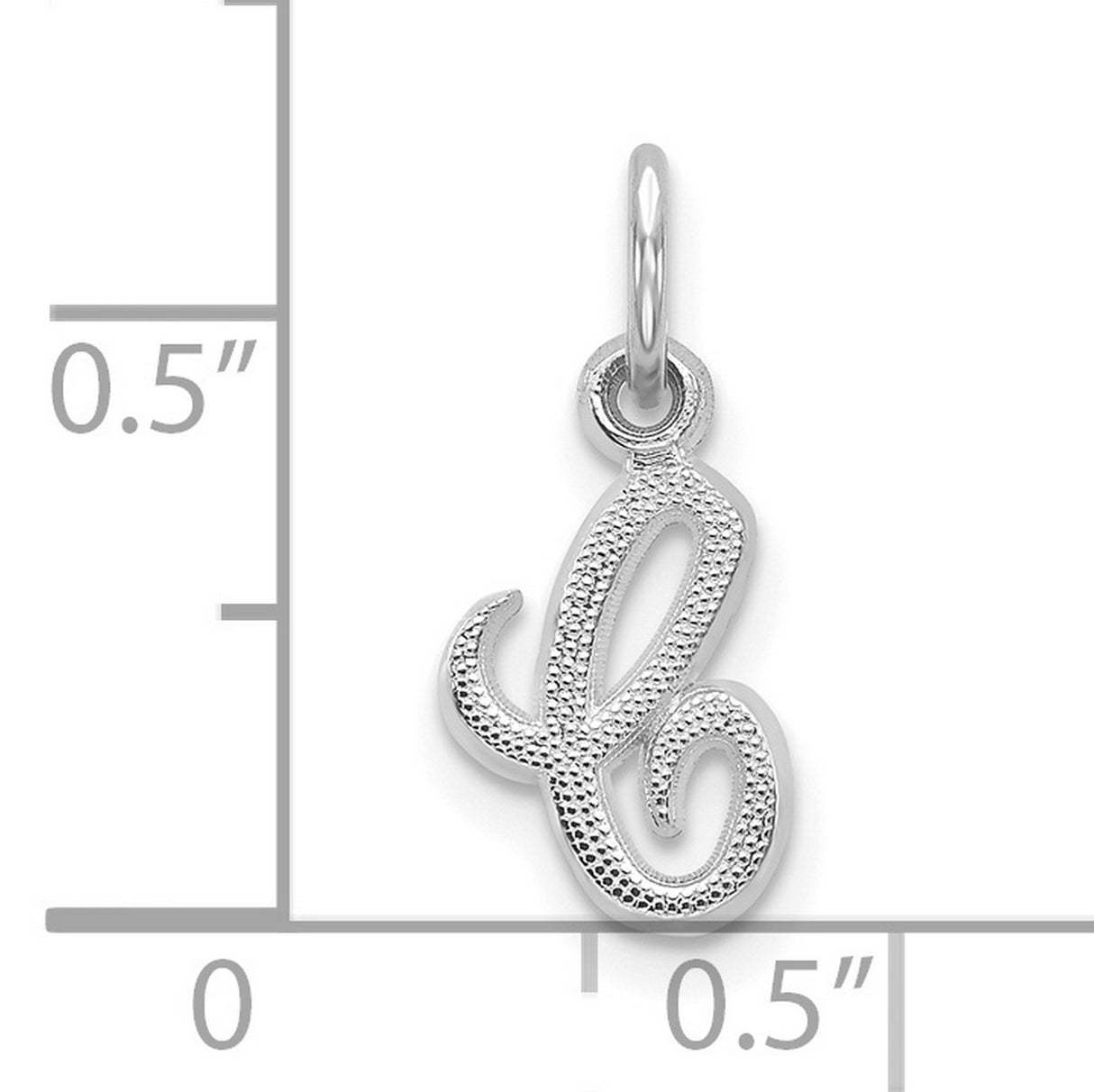 10k White Gold Script Initial Pendant, Cursive Letter L Charm for Women