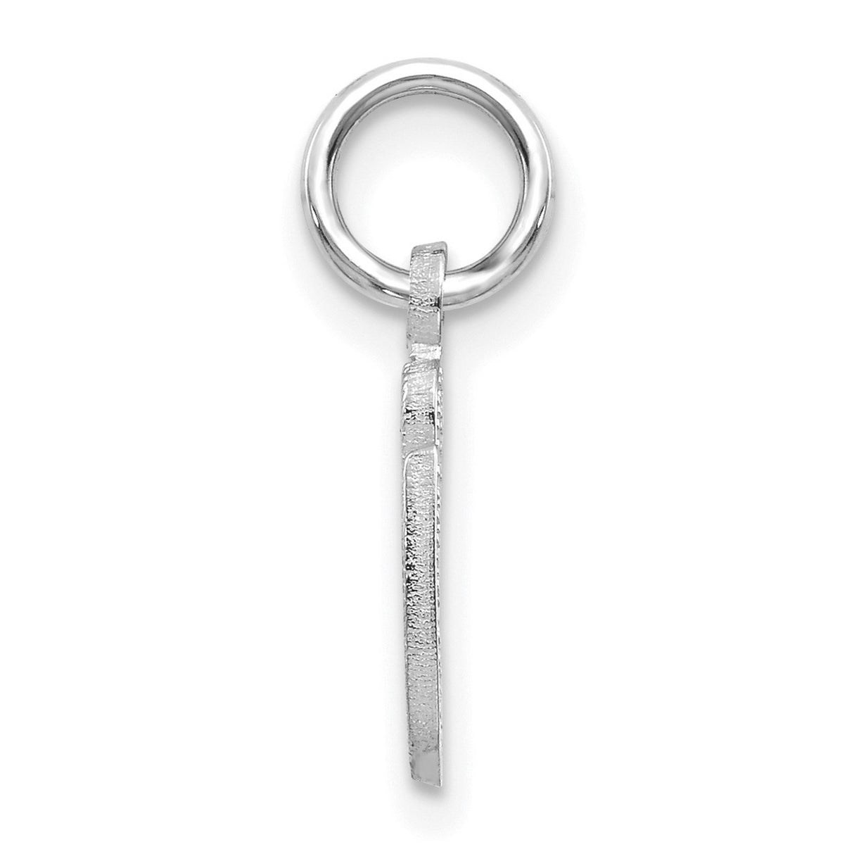 10k White Gold Initial G Pendant, Textured and Polished Letter Charm for Women