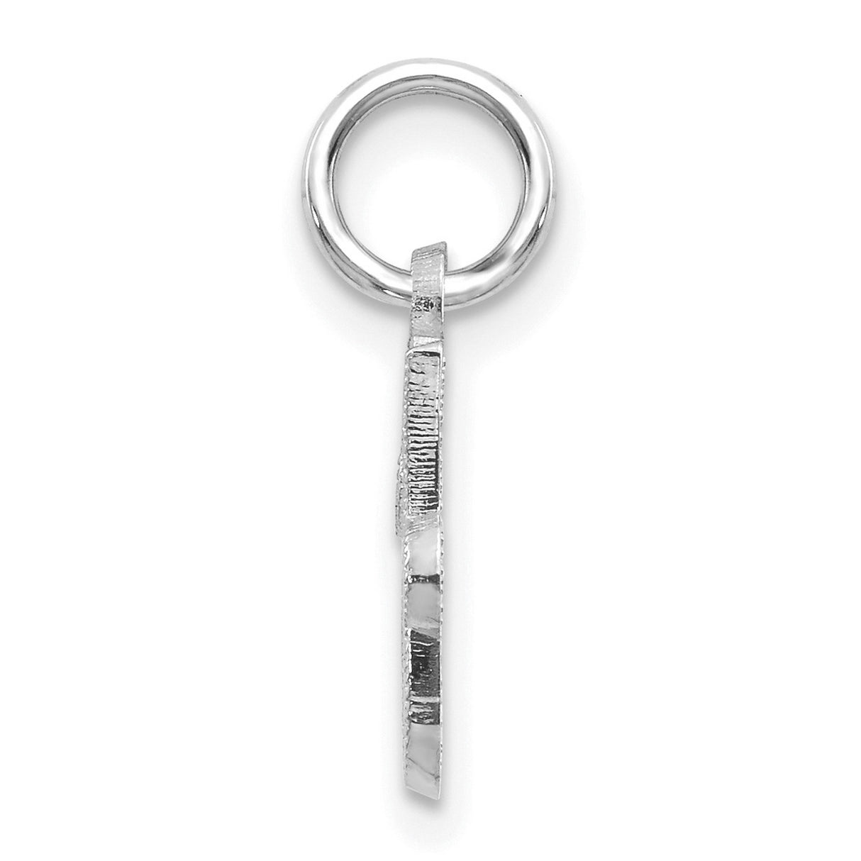 10k White Gold Letter J Pendant, Script Initial Charm, Dainty Monogram Jewelry for Women