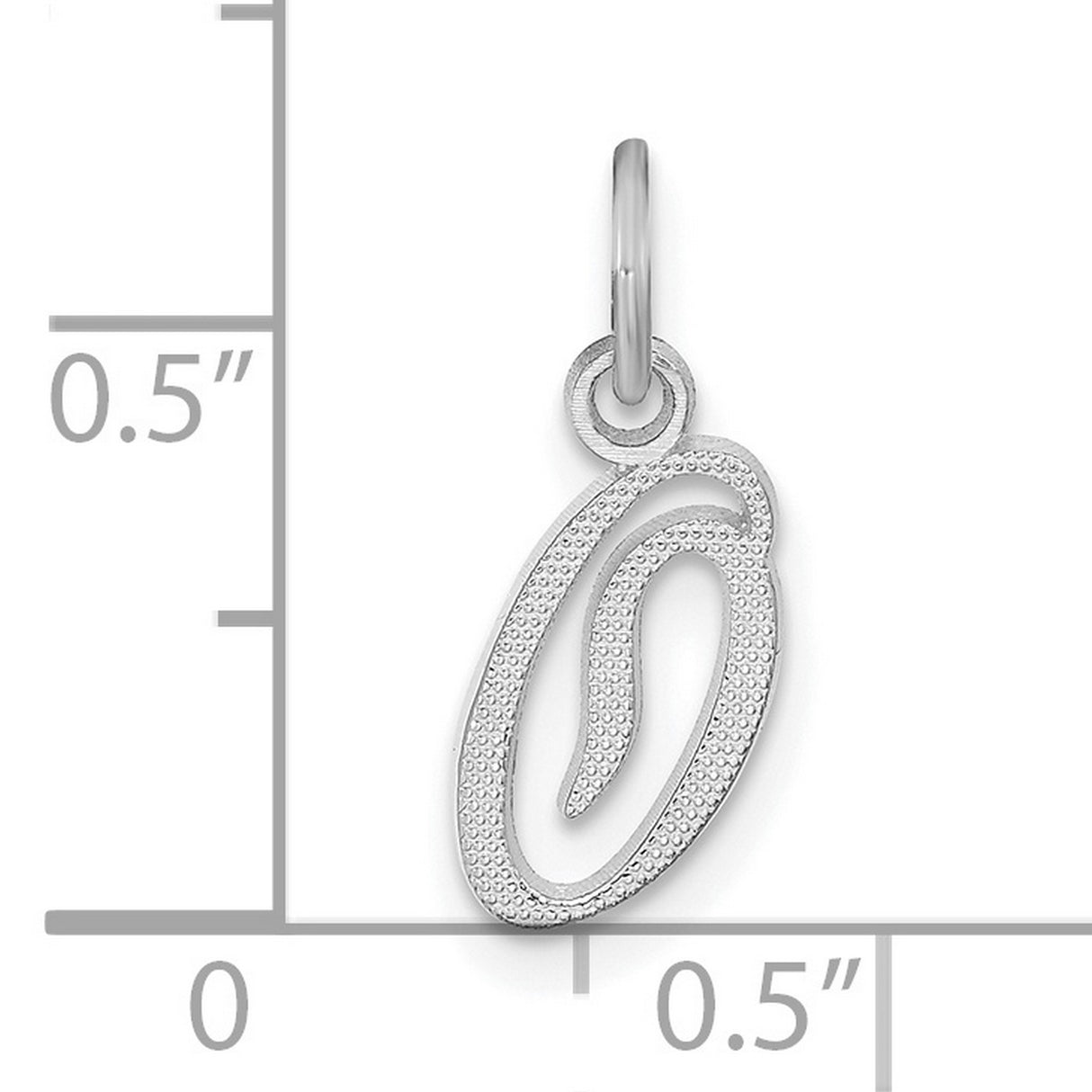 10k White Gold Initial J Pendant Charm, Script Letter Design for Women