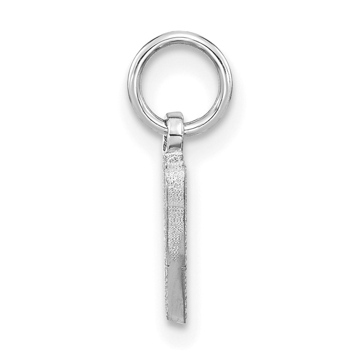 10k White Gold Script Initial W Pendant, Textured Swirl Design, Monogram Letter Charm for Women