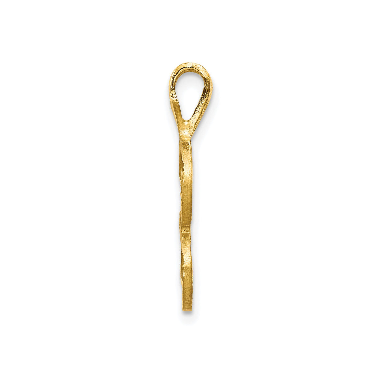 10k Yellow Gold Ankh Pendant, Textured and Polished Egyptian Symbol of Life and Strength
