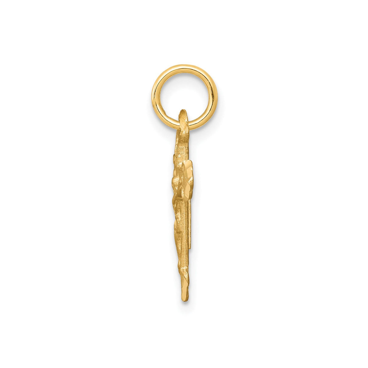 10k Yellow Gold Crucifix Pendant with Christ Figure, Religious Cross Charm for Men and Women