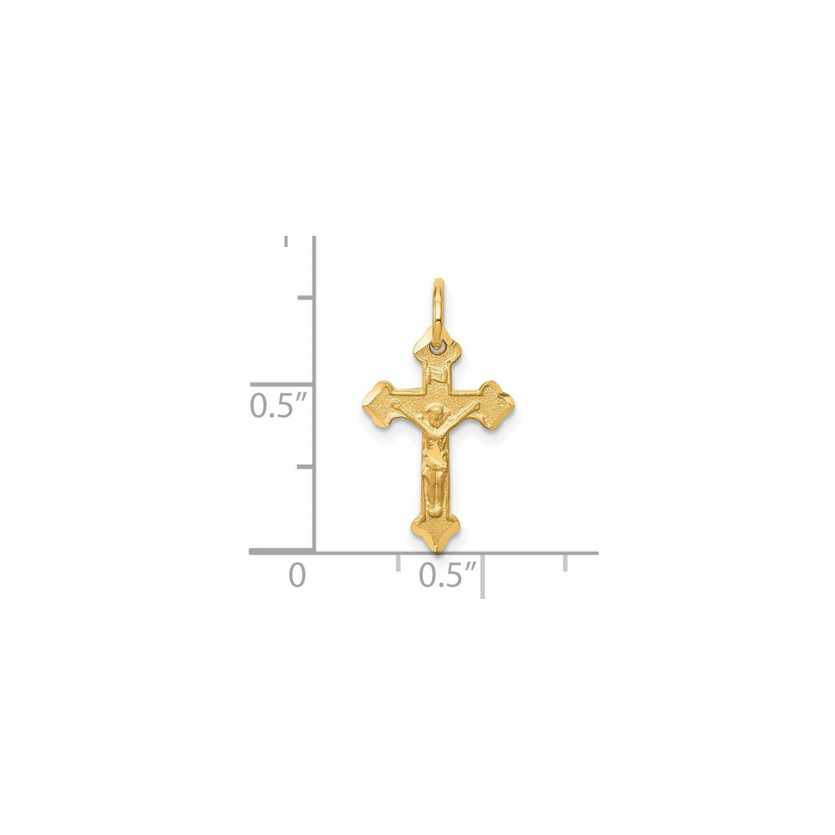 10k Yellow Gold Crucifix Pendant with Christ Figure, Religious Cross Charm for Men and Women
