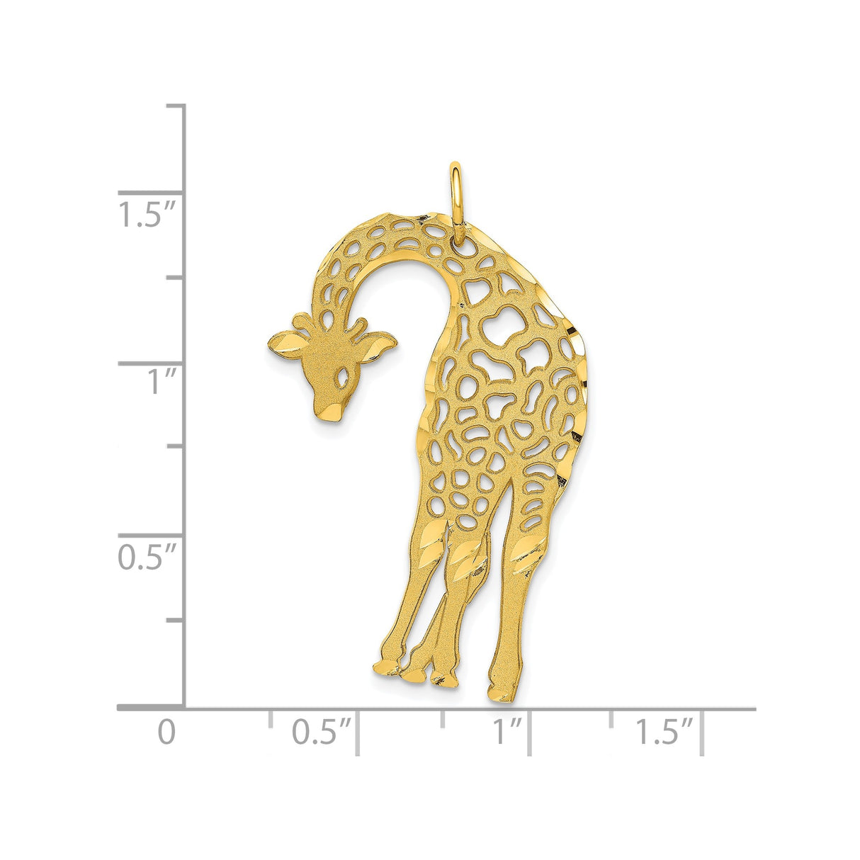 10k Yellow Gold Giraffe Pendant with Cutout Design, Nature Inspired Animal Charm for Women
