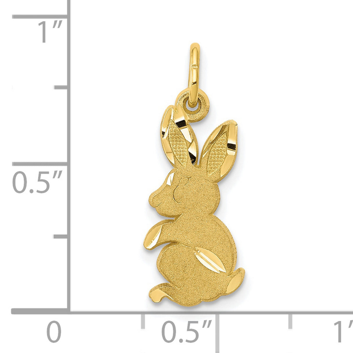 BABY BUNNY Charm Pendant in Real 10k Yellow Gold