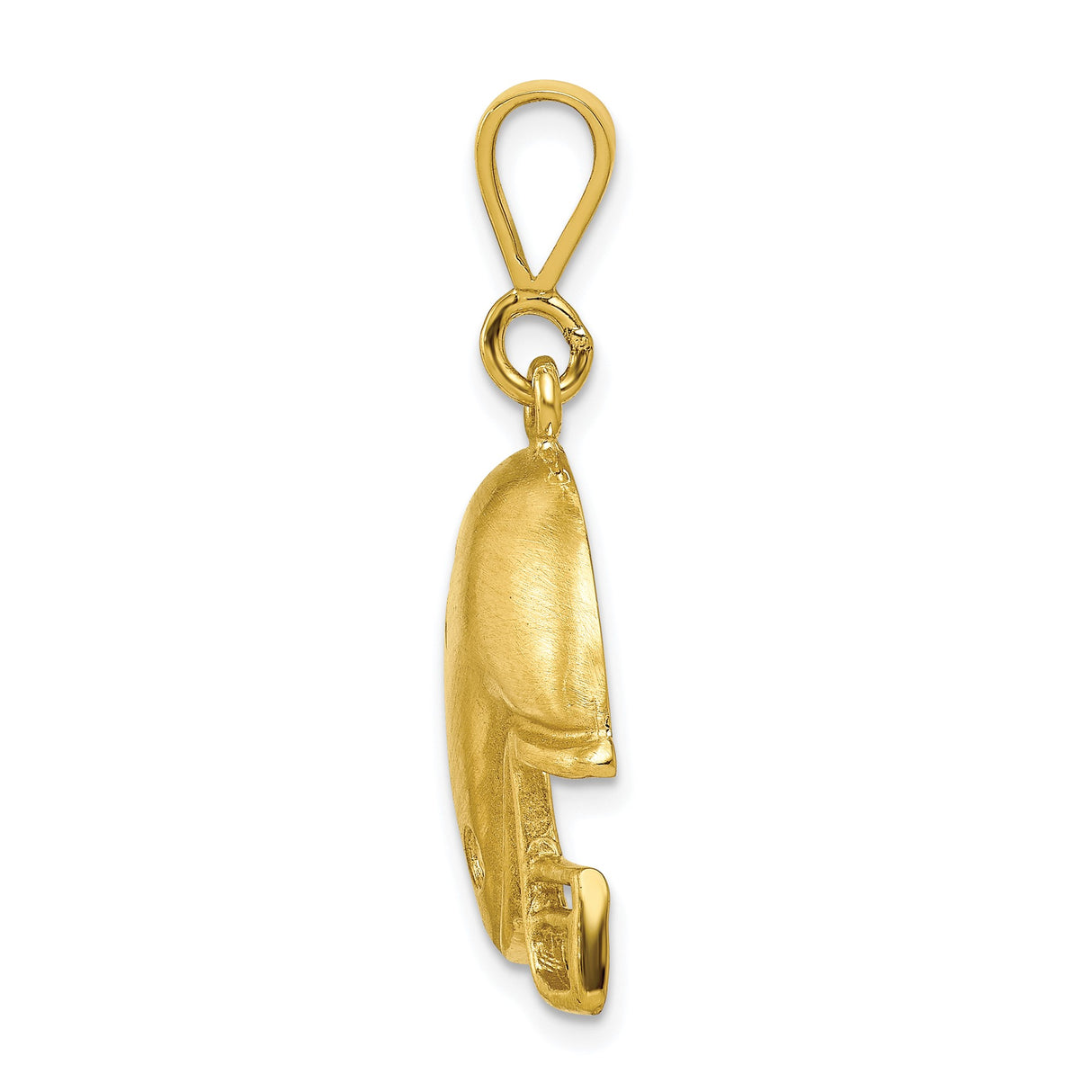 10k Yellow Gold Football Helmet Pendant with Polished Star Detail and Satin Finish